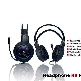 Headphone R8 H05 - có mic, cổng usb