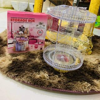 Kệ mỹ phẩm xoay 360 RATION (Viền kim cương)