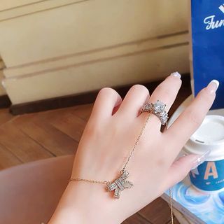 SET ĐỒNG HỒ NỮ CHÍNH HÃNG FUNMEI MẶT NƠ FULL ĐÁ FULLBOX TEM