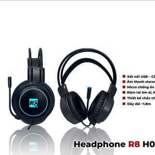Headphone R8 H03 - có mic, cổng usb