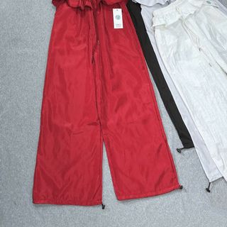 Quần Ống Rộng Lưng BÈO Dây Rút LAI Chất Dù Nhăn Freesize Dưới 65kg