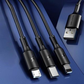 CÁP SẠC NHANH 3 ĐẦU DÂY DÙ DÀI 1M2