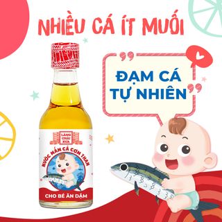 NƯỚC MẮM CÁ CƠM THAN LÀNG CHÀI XƯA CHO BÉ ĂN DẶM TỪ 6 THÁNG TUỔI, AN TOÀN, NHIỀU CÁ ÍT MUỐI CHỨA NHIỀU VITAMIN 60ML/CHAI - LÀNG CHÀI XƯA