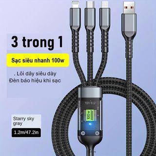 CÁP SẠC NHANH 3 ĐẦU DÂY DÙ DÀI 1M2