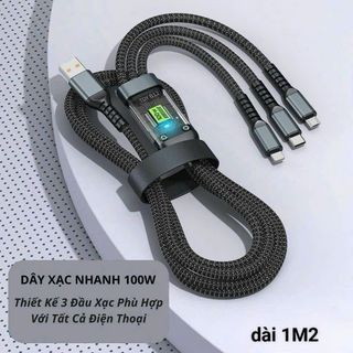 CÁP SẠC NHANH 3 ĐẦU DÂY DÙ DÀI 1M2