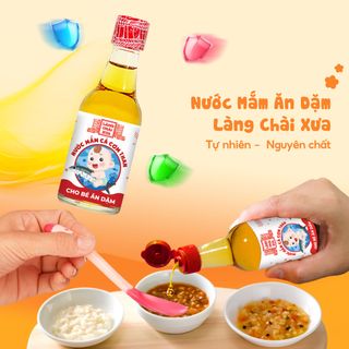 [LỐC 4 CHAI] NƯỚC MẮM CÁ CƠM THAN LÀNG CHÀI XƯA CHO BÉ ĂN DẶM TỪ 6 THÁNG TUỔI, AN TOÀN, NHIỀU CÁ ÍT MUỐI CHỨA NHIỀU VITAMIN 60ML/CHAI - LÀNG CHÀI XƯA
