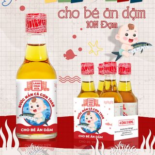 [LỐC 4 CHAI] NƯỚC MẮM CÁ CƠM THAN LÀNG CHÀI XƯA CHO BÉ ĂN DẶM TỪ 6 THÁNG TUỔI, AN TOÀN, NHIỀU CÁ ÍT MUỐI CHỨA NHIỀU VITAMIN 60ML/CHAI - LÀNG CHÀI XƯA
