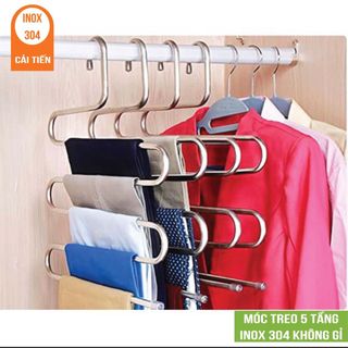 Móc quần áo 5 tầng inox
