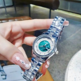 SALE BỎ MẪU ĐỒNG HỒ NỮ THỜI TRANG DAVÊNA MẶT XANH LA MÃ