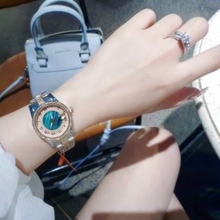 SALE BỎ MẪU ĐỒNG HỒ NỮ THỜI TRANG DAVÊNA MẶT XANH LA MÃ