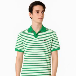 Áo thun cổ bẻ sọc ngang ngắn tay cao cấp thời trang