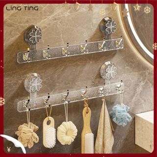 Thanh treo đồ 6 móc hít tường hình hoa