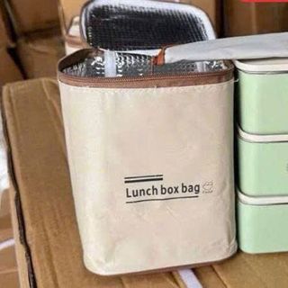 HỘP CƠM INOX 3 TẦNG HỘP VUÔNG KÈM TÚI