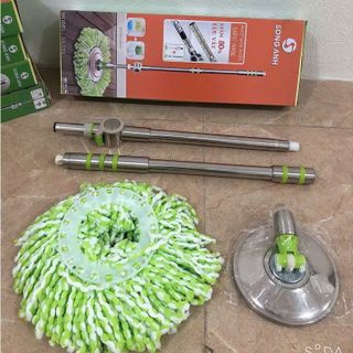 SA333 Chổi lau nhà Song Anh Xoay 360 độ, cán dài 1.35m SIÊU NHẸ bàn inox, khoá trợ lực siêu bền