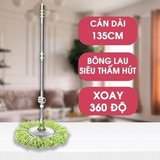 SA333 Chổi lau nhà Song Anh Xoay 360 độ, cán dài 1.35m SIÊU NHẸ bàn inox, khoá trợ lực siêu bền