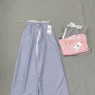 Quần Ống Rộng Nữ Vải Kate Sọc Chỉ Lưng Thun Phối Ren Bèo Dáng Suông Dài Phong Cách Freesize dưới 63kg