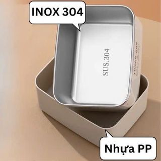 HỘP CƠM INOX 4 TẦNG HỘP VUÔNG KÈM TÚI