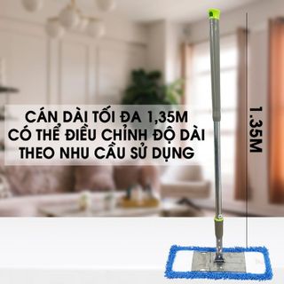 SA88 Cây lau nhà san hô Song Anh bông dài 40cm, chiều dài cán 1m35, Chổi lau sàn nhà công nghiệp inox không gỉ