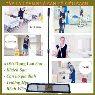 SA88 Cây lau nhà san hô Song Anh bông dài 40cm, chiều dài cán 1m35, Chổi lau sàn nhà công nghiệp inox không gỉ