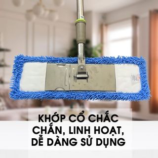 SA88 Cây lau nhà san hô Song Anh bông dài 40cm, chiều dài cán 1m35, Chổi lau sàn nhà công nghiệp inox không gỉ