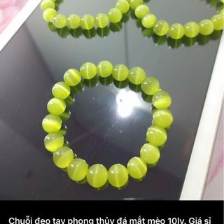 Chuỗi đeo tay phong thủy đá mắt mèo 10 ly đẹp