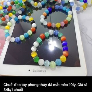 Chuỗi đeo tay phong thủy đá mắt mèo 10 ly đẹp