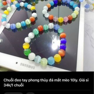 Chuỗi đeo tay phong thủy đá mắt mèo 10 ly đẹp