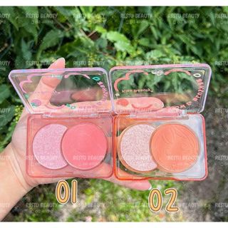 Bảng phấn má hồng và phấn bắt sáng Kiss Bèuaty