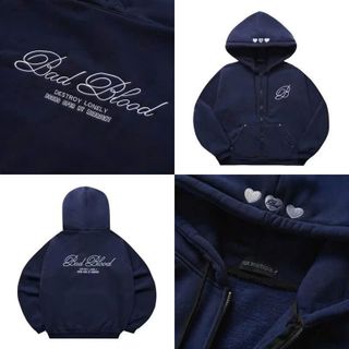 Áo Khoác Nỉ Bông Khóa 2 Chiều Form Rộng Thêu "BAD BLOOD" - Free Size