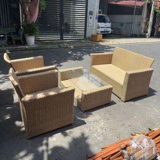 Sofa mây nhựa mới thanh lý giá rẻ
