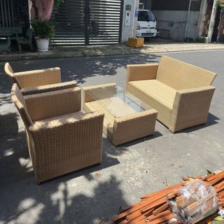 Sofa mây nhựa mới thanh lý giá rẻ