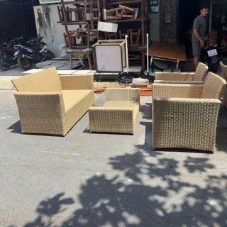 Sofa mây nhựa mới thanh lý giá rẻ