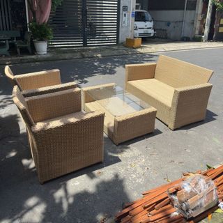 Sofa mây nhựa mới thanh lý giá rẻ