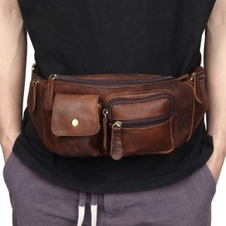 Túi đeo trước ngực nam da bò thật 6375