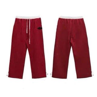 Quần Dài Ống Suông Streetwear Unisex Chất Vải 2 Da Cao Cấp, Lưng Thun Phối Màu Logo Thêu Sắc Nét