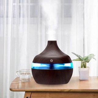 MÁY XÔNG TINH DẦU VÂN GỖ ĐÈN LED 300ML
