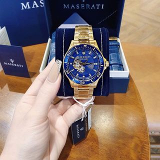 ĐỒNG HỒ NAM CAO CẤP MAXERATY SFIDA MÁY CƠ DÂY THÉP MẶT XANH FULLBOX TẶNG DÂY