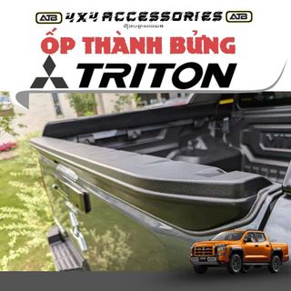 Ốp Chống Trầy Thành Bửng Xe Bán Tải Mitsubisi Triton 2024–2025 Phụ Kiện Bảo Vệ Thành Bửng Sau Bằng Nhựa ABS