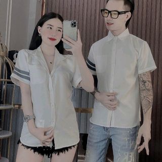 Áo sơ mi phối viền tay áo (Mã : HOKO75) - unisex -menswear