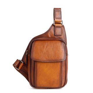 Túi đeo trước ngực nam da bò thật 12048