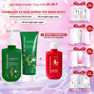 COMBO DẦU GỘI 26 THẢO DƯỢC [350G] + DẦU XẢ 26 THẢO DƯỢC [200G] TẶNG SỮA TẮM NANO COLLAGEN [500G]