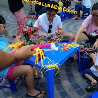 [ Tặng kèm hồ Dán ] Combo 50c - Size 40cm Nguyên Liệu Làm Đèn Ông Sao , Cách Làm Lồng Đèn Ngôi Sao , Cho Trẻ Tự Làm