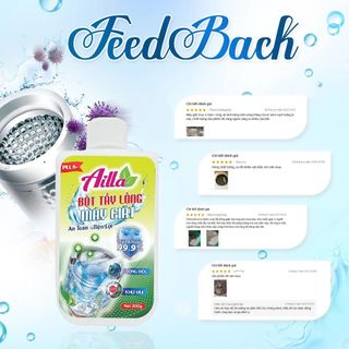 Combo 3 Chai Bột Vệ Sinh Lồng Giặt Ailla 300g Loại Bỏ Nấm Mốc, Vi Khuẩn Máy Giặt