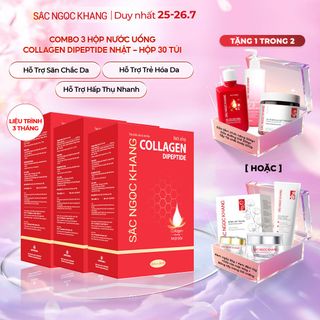 COMBO 03 Nước Uống Collagen Dipeptide Sắc Ngọc Khang [Hộp 30 Túi] TẶNG 1 trong 3 COMBO tặng kèm