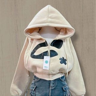 Áo Khoác Nỉ Bông Dáng Lửng In Hoa Nón Rộng Có Túi Trong , Tay Xỏ NgÓN Chống Nắng Tốt - Freesize Dưới 60kg