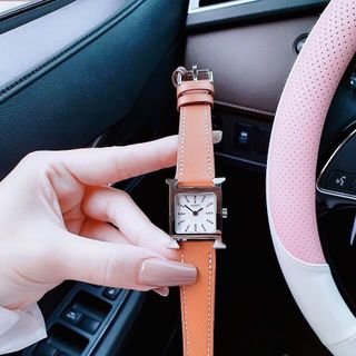 ĐỒNG HỒ NỮ CAO CẤP HERMEC DÂY DA MẶT TIA NIỀNG BẠC MÁY MIYOTA