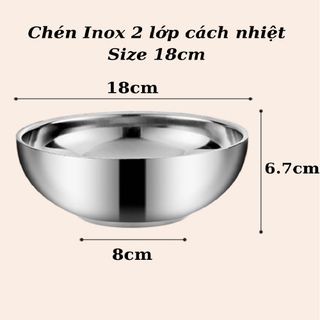 Bát INOX 2 lớp 18cm