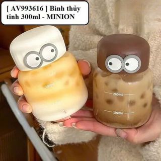 Bình nước thủy tinh đôi mắt 300ml