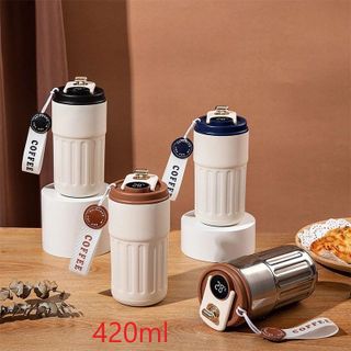 Bình giữ nhiệt hiển thị nhiệt độ Stainless Steel Vacuum Coffee Mugs 420ml