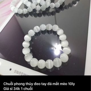 Chuỗi đeo tay phong thủy đá mắt mèo có nhiều màu size 10ly
